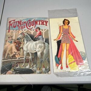 Vintage ephemera country paper doll